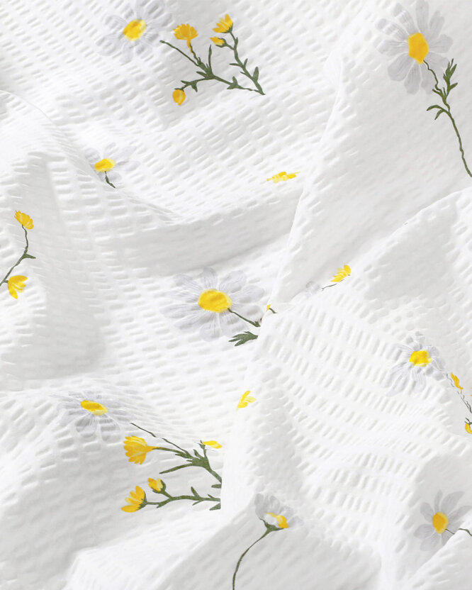 Seersucker Bettwäsche Duo - Kamille mit gelb