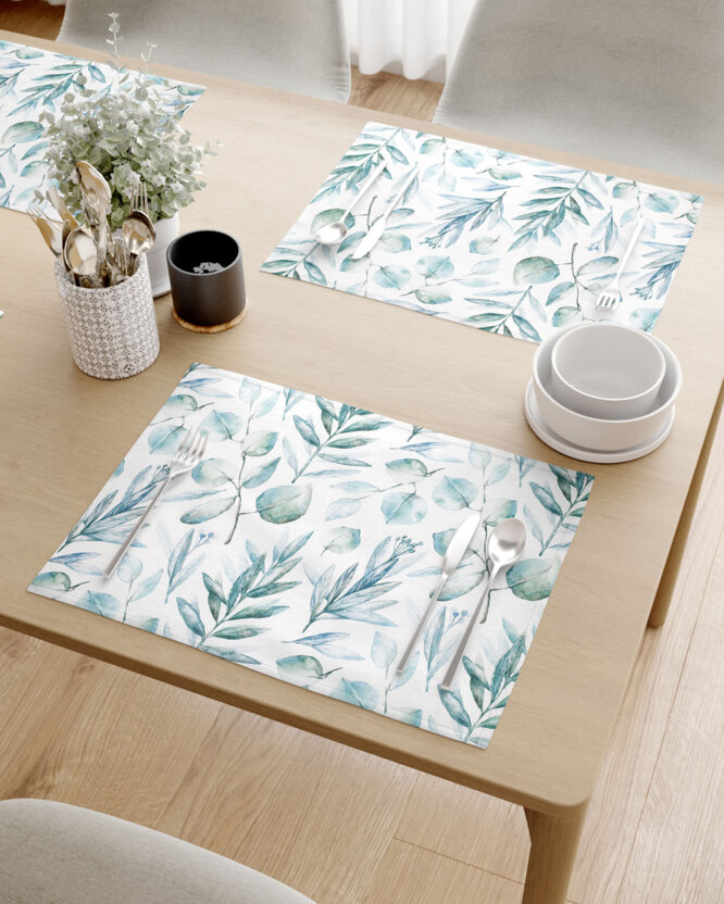 Tischset 100% Baumwolle Deluxe - aquarelle Blätter - 2 Stück