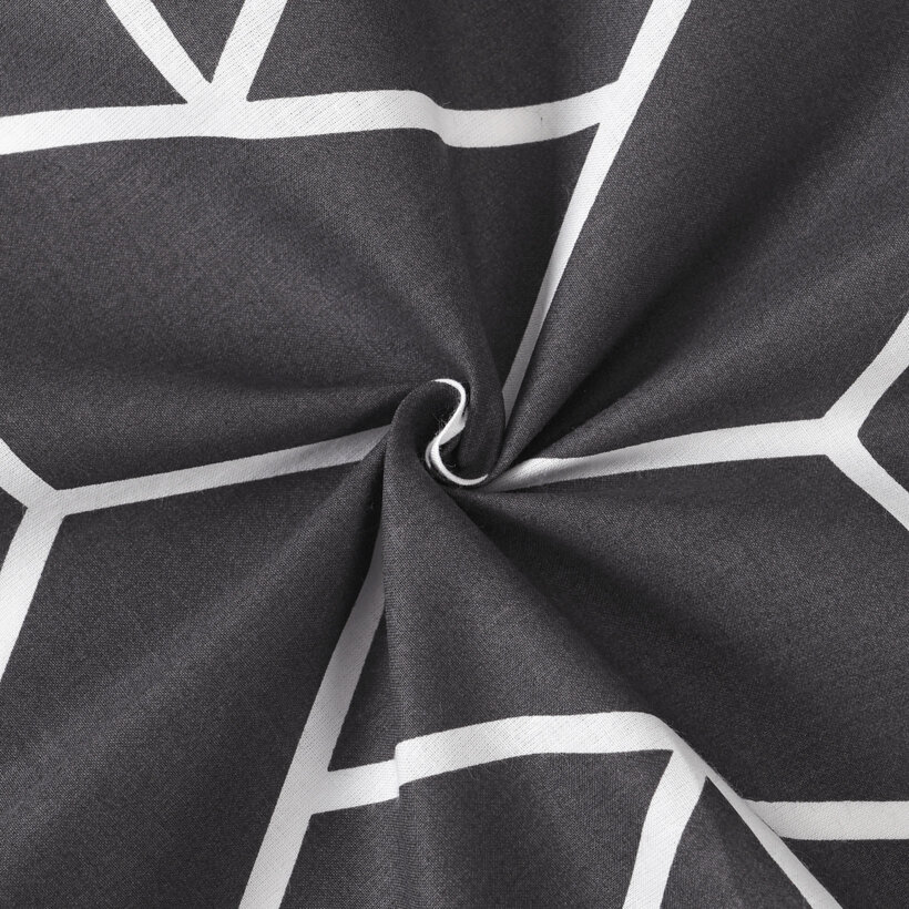 Baumwollstoff - Mosaik auf Dunkelgrau