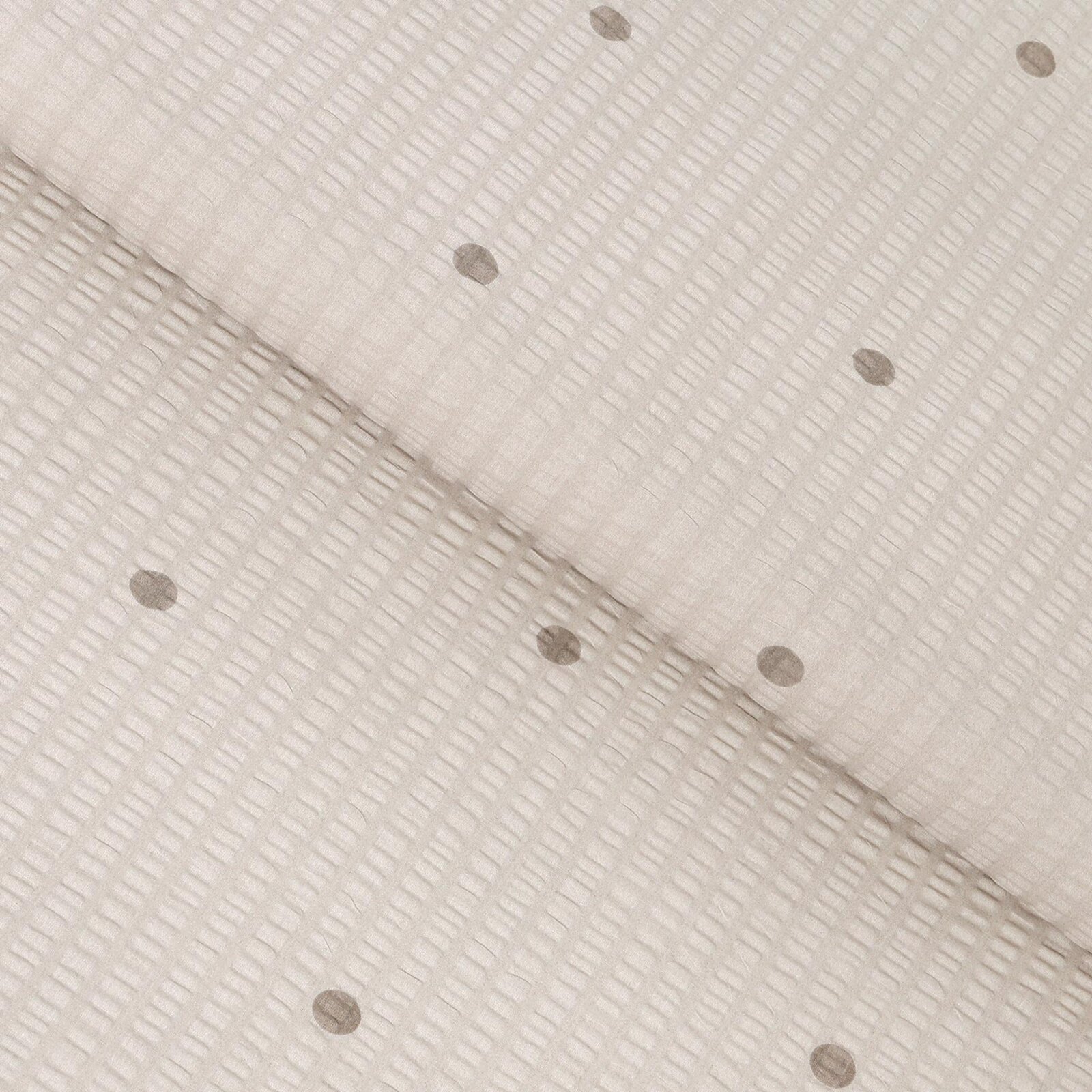 Seersucker - Pünktchen auf Beige