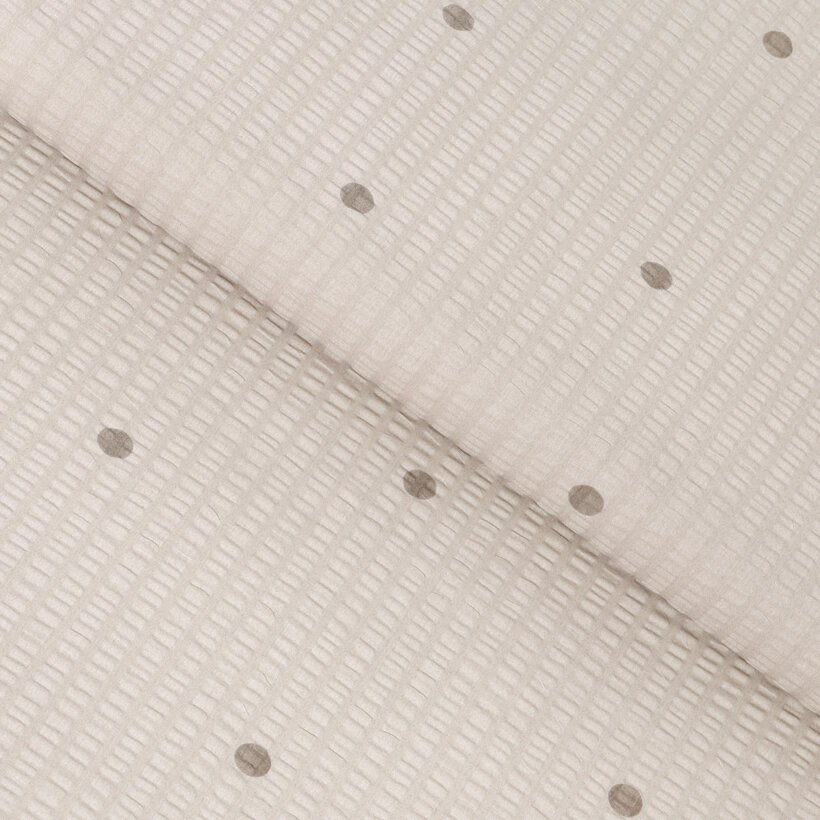 Seersucker - Pünktchen auf Beige