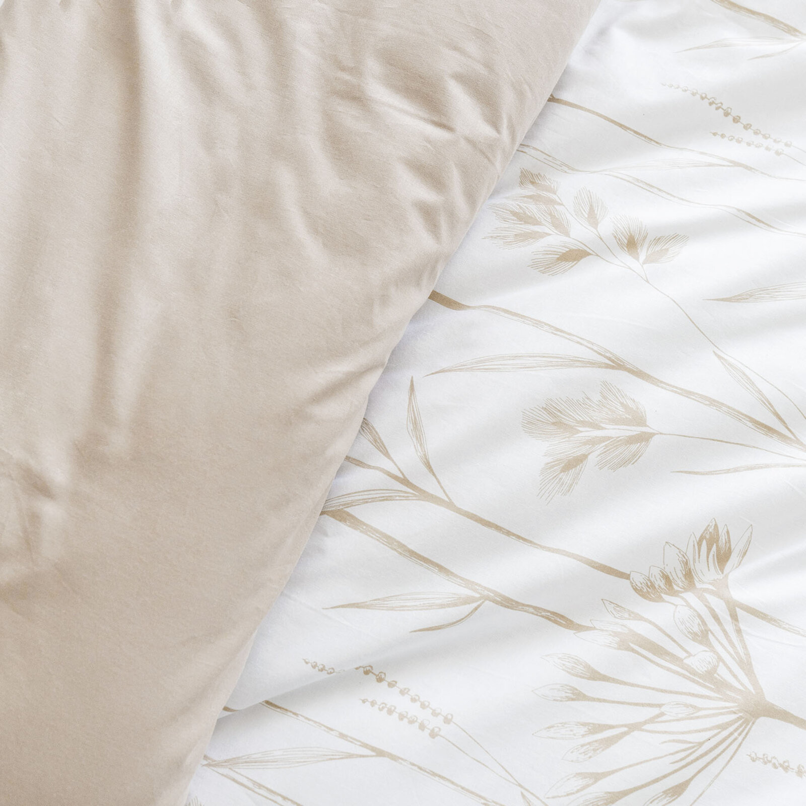Bettwäsche aus Baumwolle Duo - Dekorpflanzen mit Latte