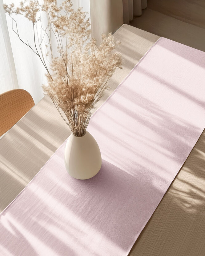 Tischläufer aus Leinenmischung - puderrosa