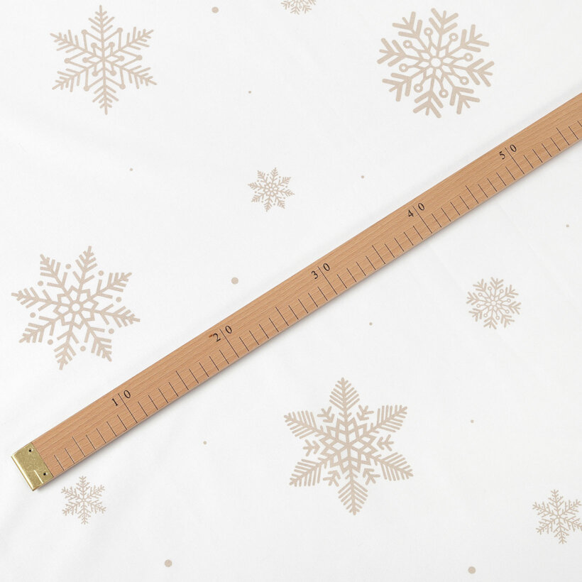 Weihnachtlicher Baumwollstoff - Schneeflocken auf Weiß