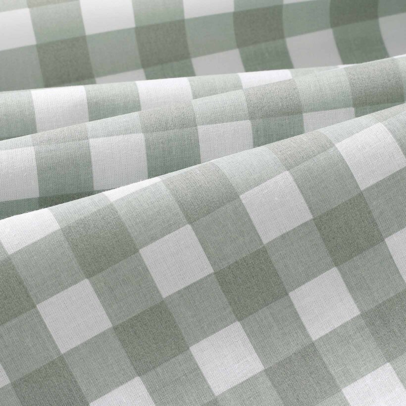 Eckige Tischdecke 100% Baumwolle - Salbeigrüne Würfel