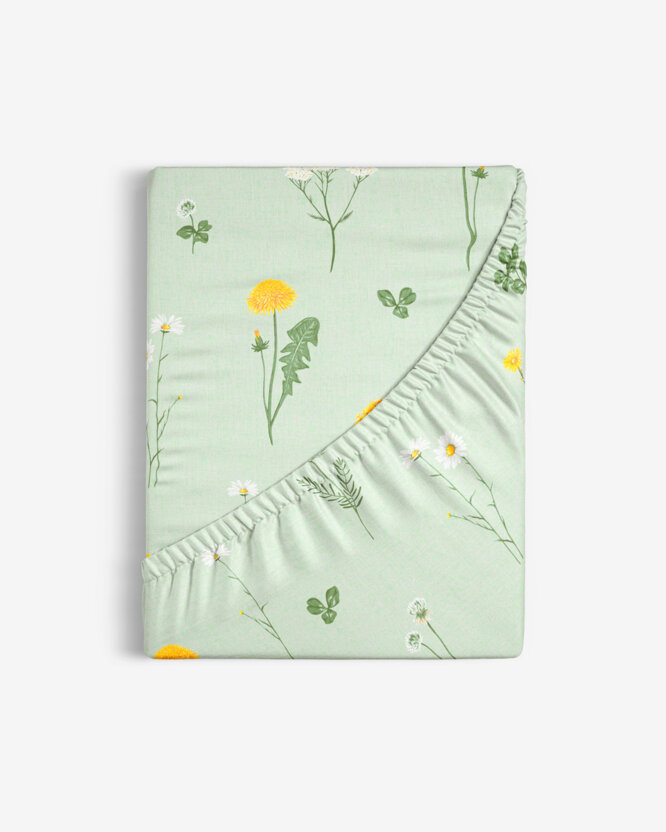 Spannbettlaken aus Baumwolle - Grüne Wiese