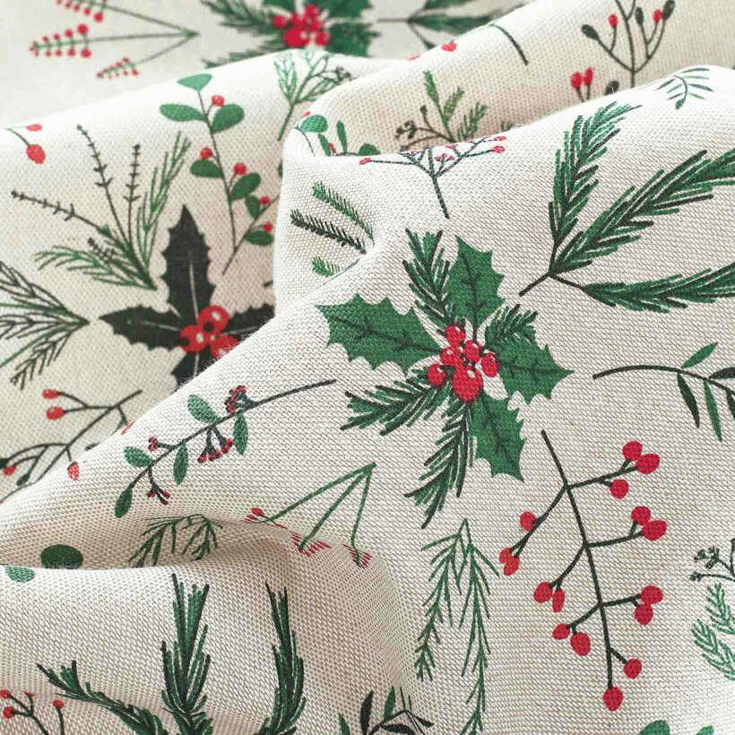 Weihnachtliches Tischset Valencia - Zweige auf Naturfarbe - Set 2 Stücke