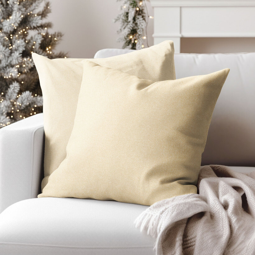 Exklusiver Weihnachts-Kissenbezug - goldfarbe mit Glitzereffekt