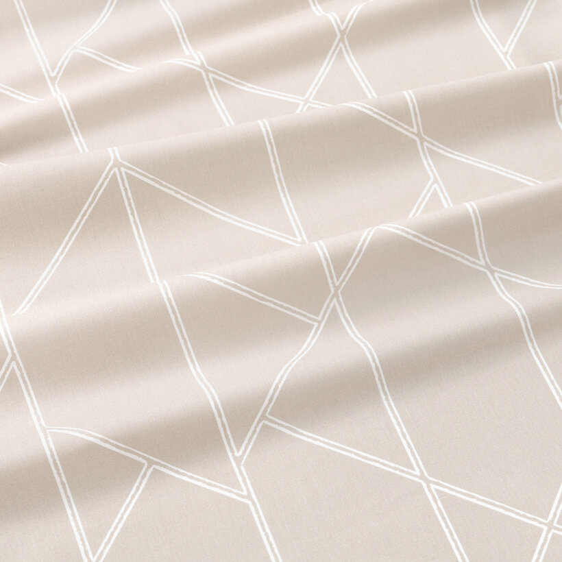 Vorhang aus Baumwolle - Geometrische Linien auf Latte