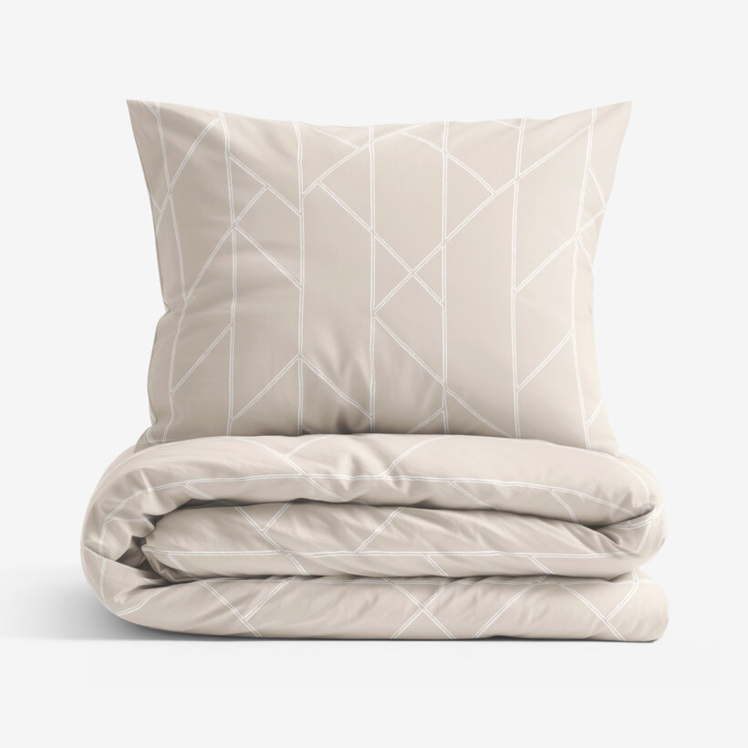 Bettwäsche aus Baumwolle - Geometrische Linien auf Latte
