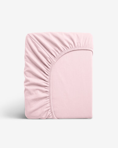 Elastisches Jersey-Spannbettlaken - pastellrosa