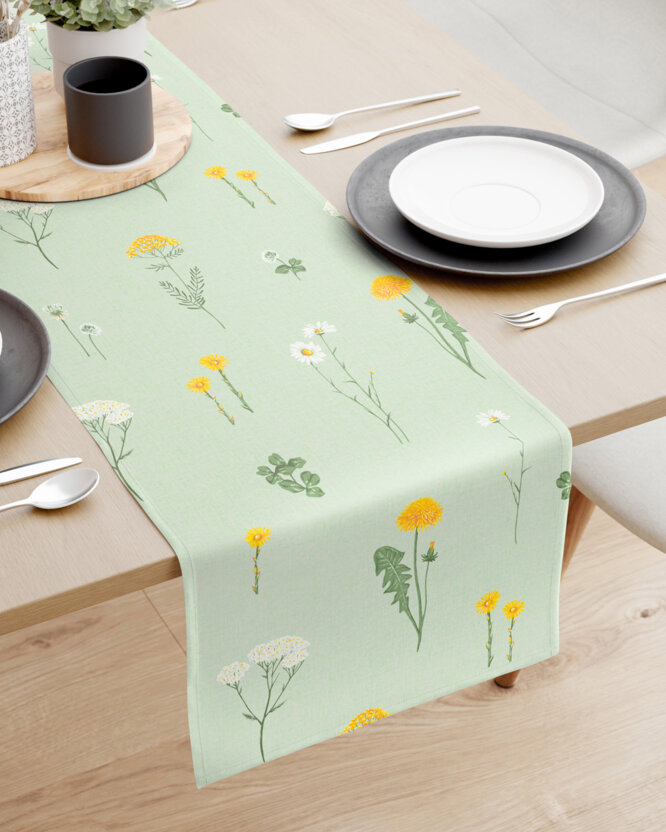 Tischläufer aus 100% Baumwolle - Grüne Wiese