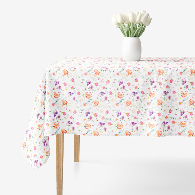 Eckige Tischdecke 100% Baumwolle Deluxe - verliebter Frühling