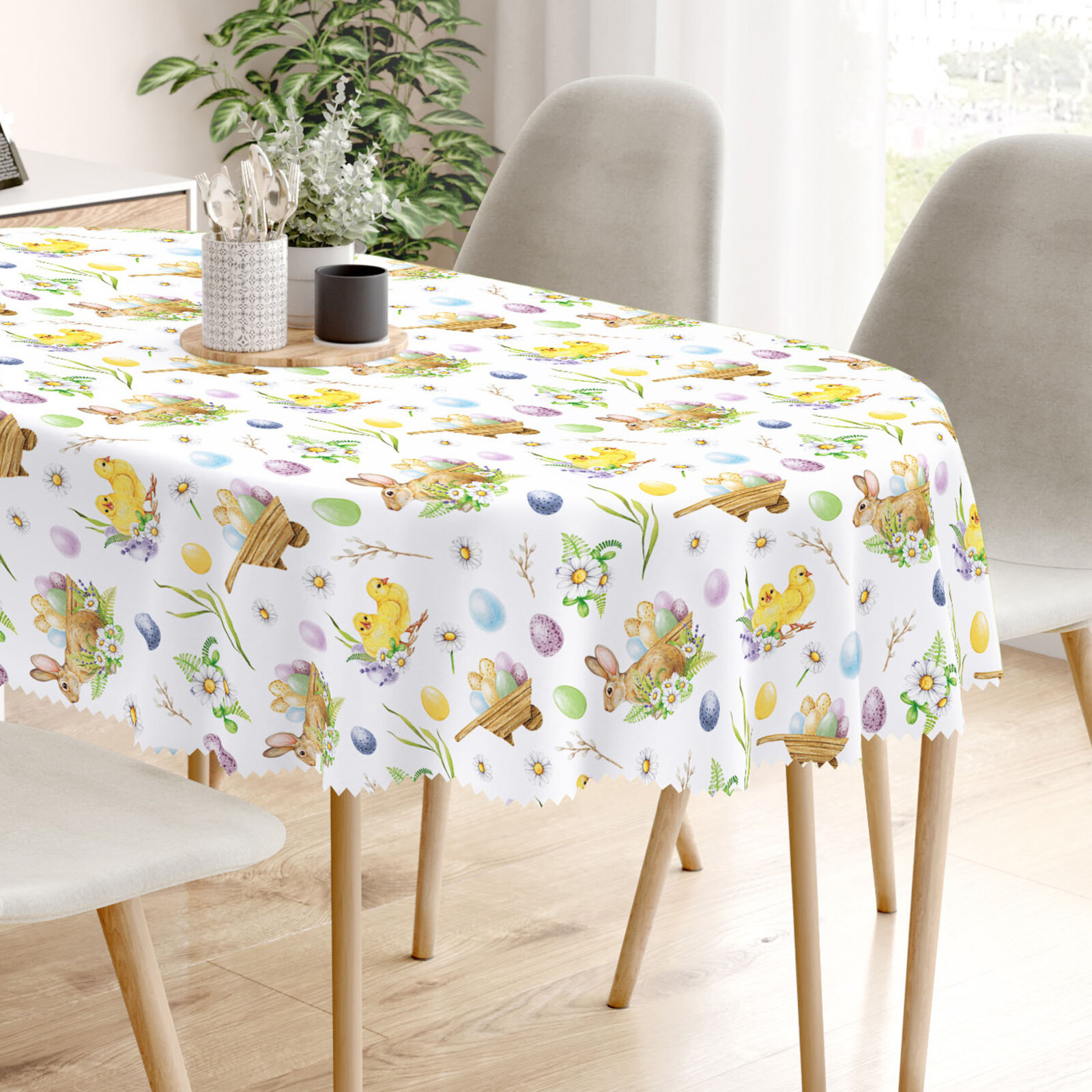 Ostern Ovale Tischdecke Teflon - Ostersymbole