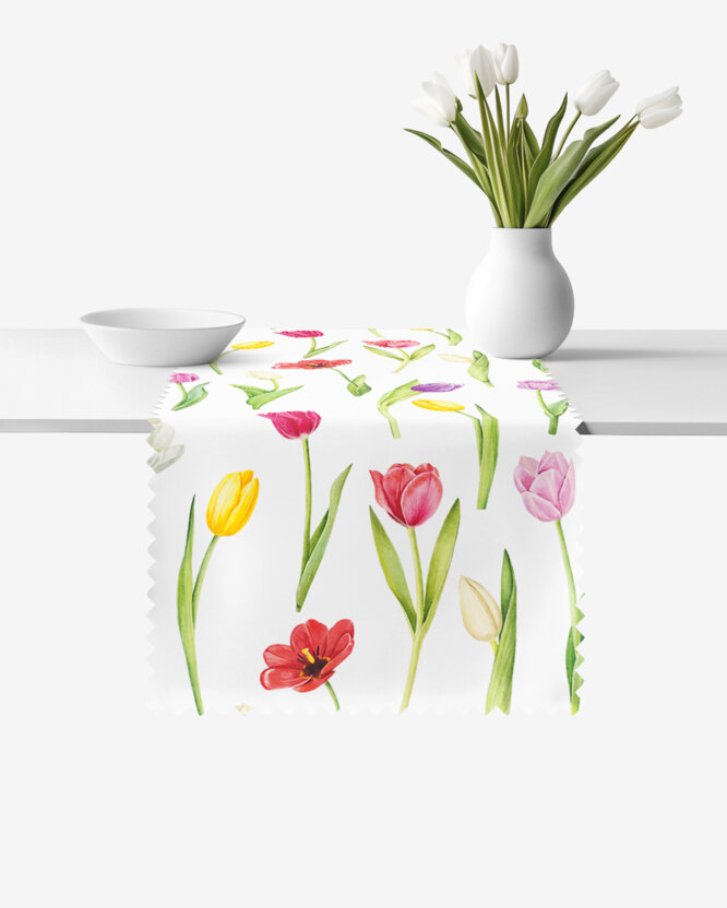 Teflon-Tischläufer - Bunte Tulpen