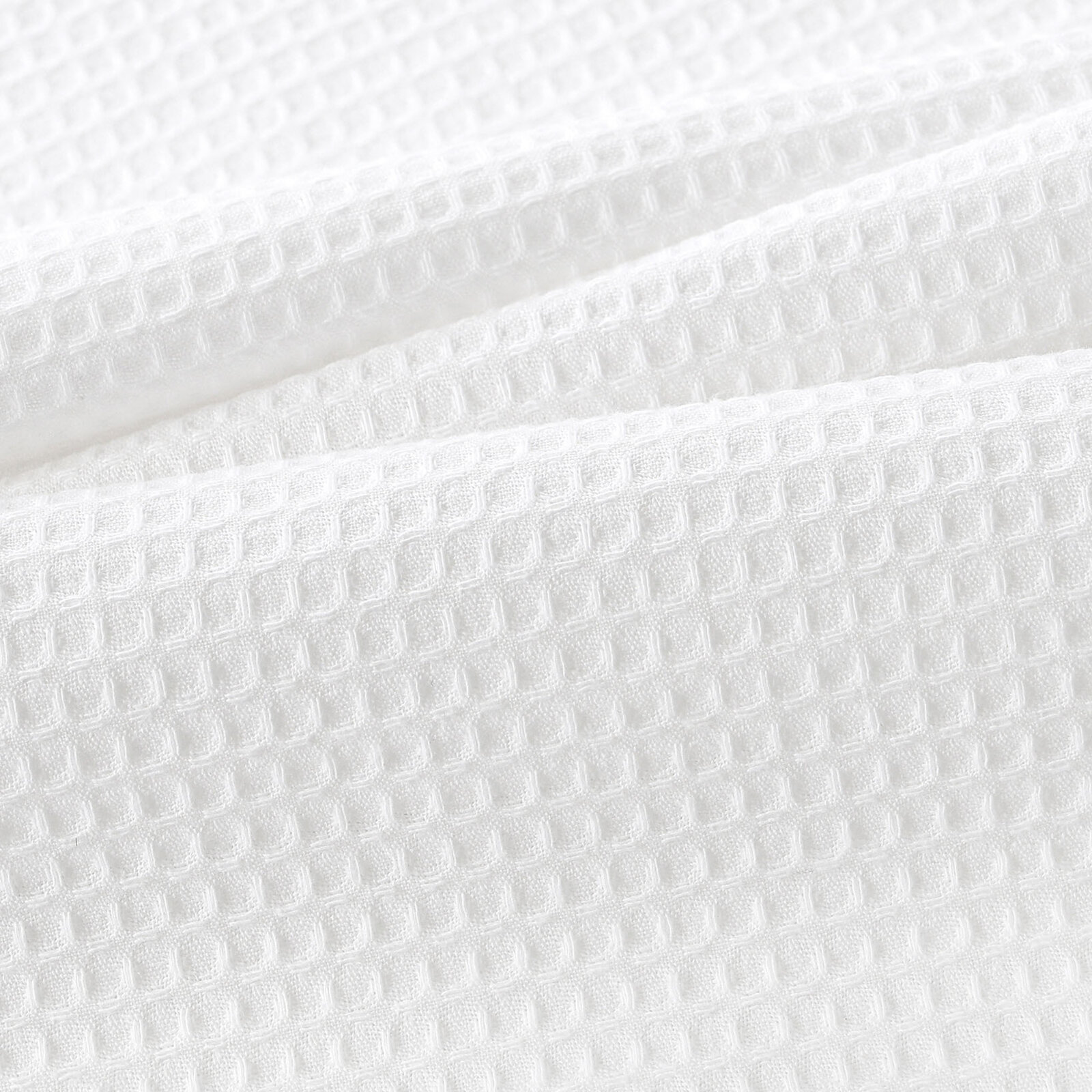 Waffel-Geschirrtuch mit Stickerei - Mohnblumen auf Weiß