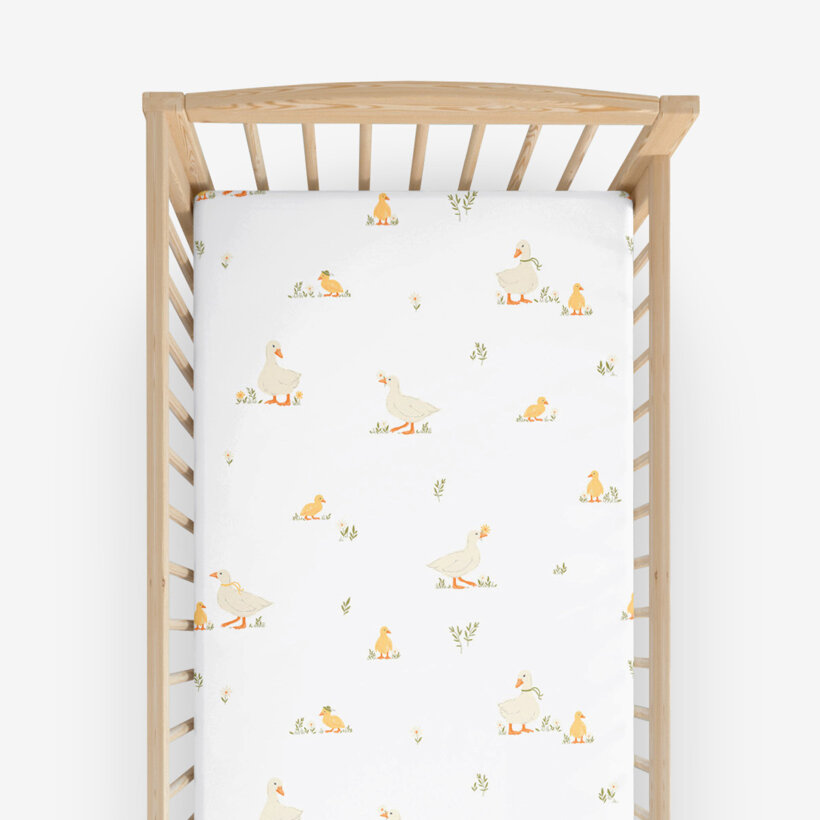 Ostern Spannbetttuch aus Baumwolle für Babybetten - Enten