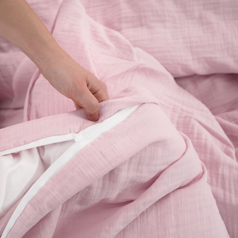 Musselin-Bettwäsche – pastellrosa