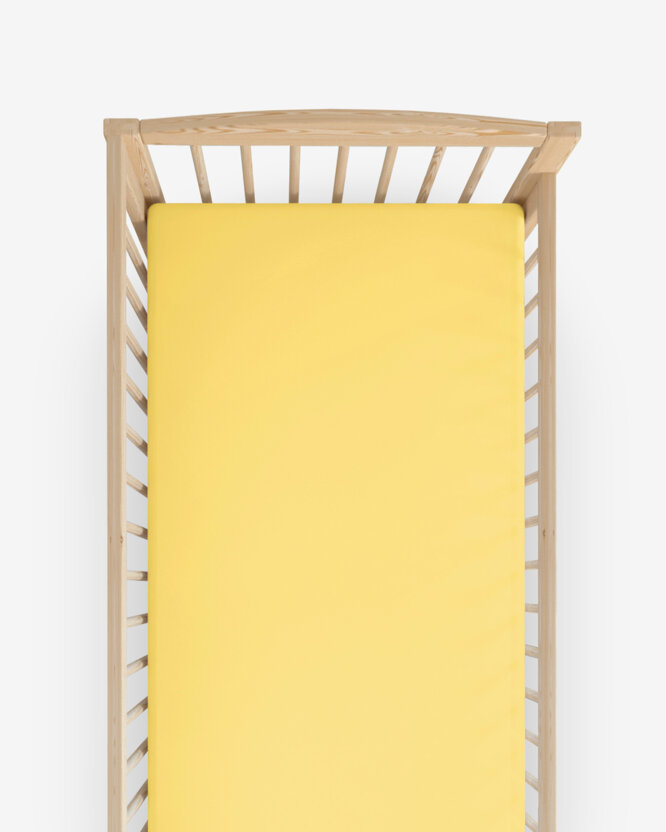 Spannbetttuch aus Baumwolle für Babybetten - gelb