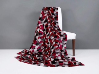 Plyš - metráž š. 150cm - vínovošedá mozaika vzor EDELCOLOR 5