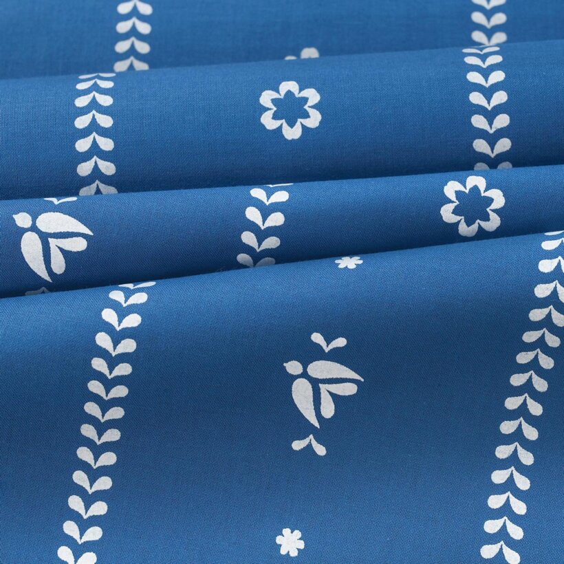 Baumwollstoff - Blaue Folklore