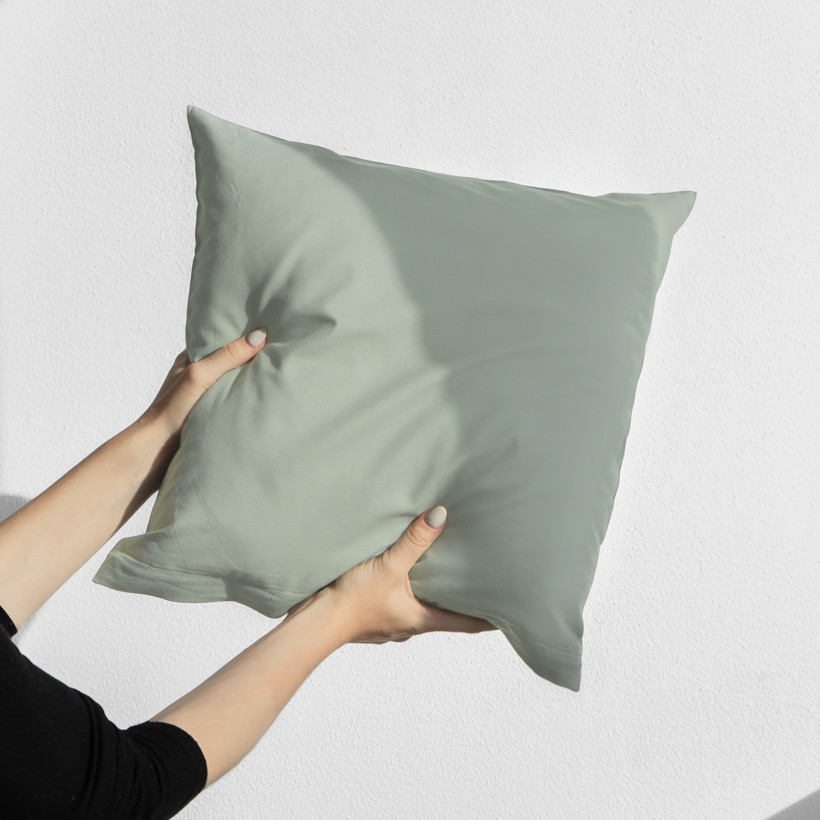 Kissenbezug aus Baumwolle - salbeigrün