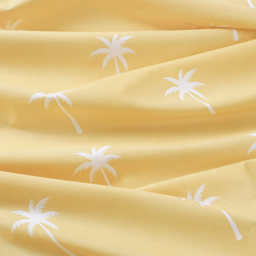 Tischset 100% Baumwolle - Palmen auf Gelb - 2 Stück