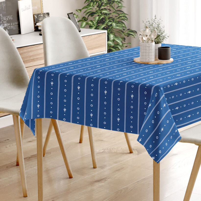 Eckige Tischdecke 100% Baumwolle - Blaue Folklore