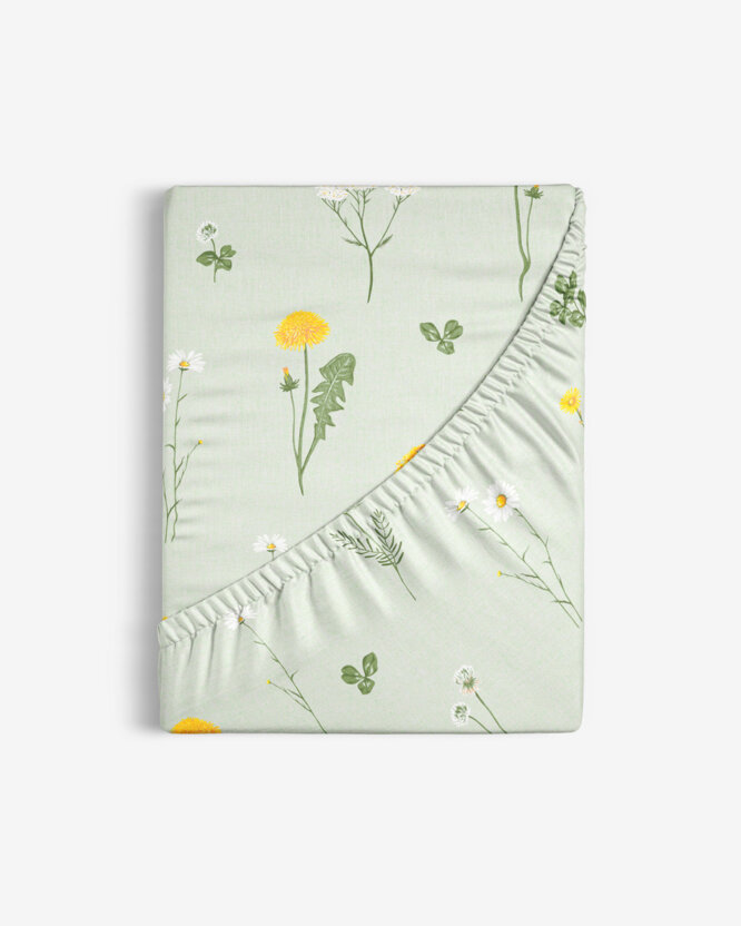 Spannbettlaken aus Baumwolle - Grüne Wiese