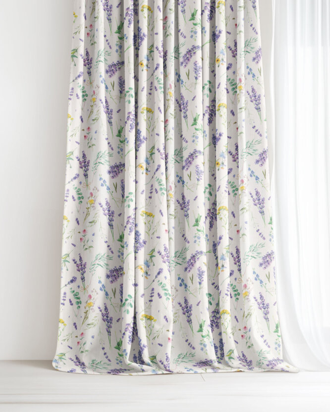 Dekorativer Vorhang Valencia - Lavendelgarten