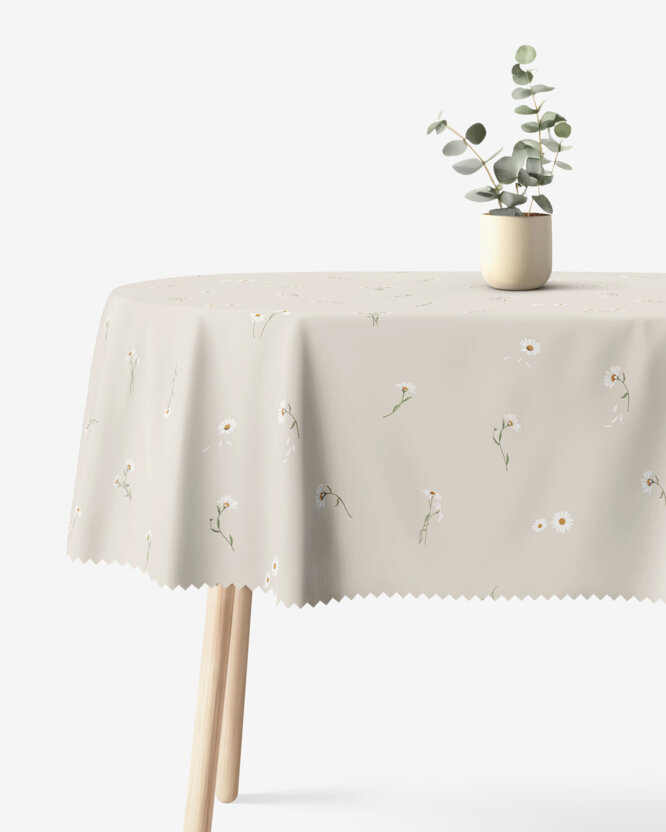 Ovale Tischdecke Teflon - Gänseblümchen