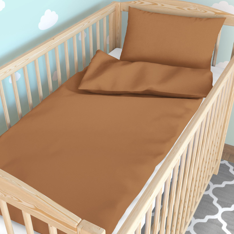 Bettwäsche für Babybetten aus Baumwolle - zimtbraun