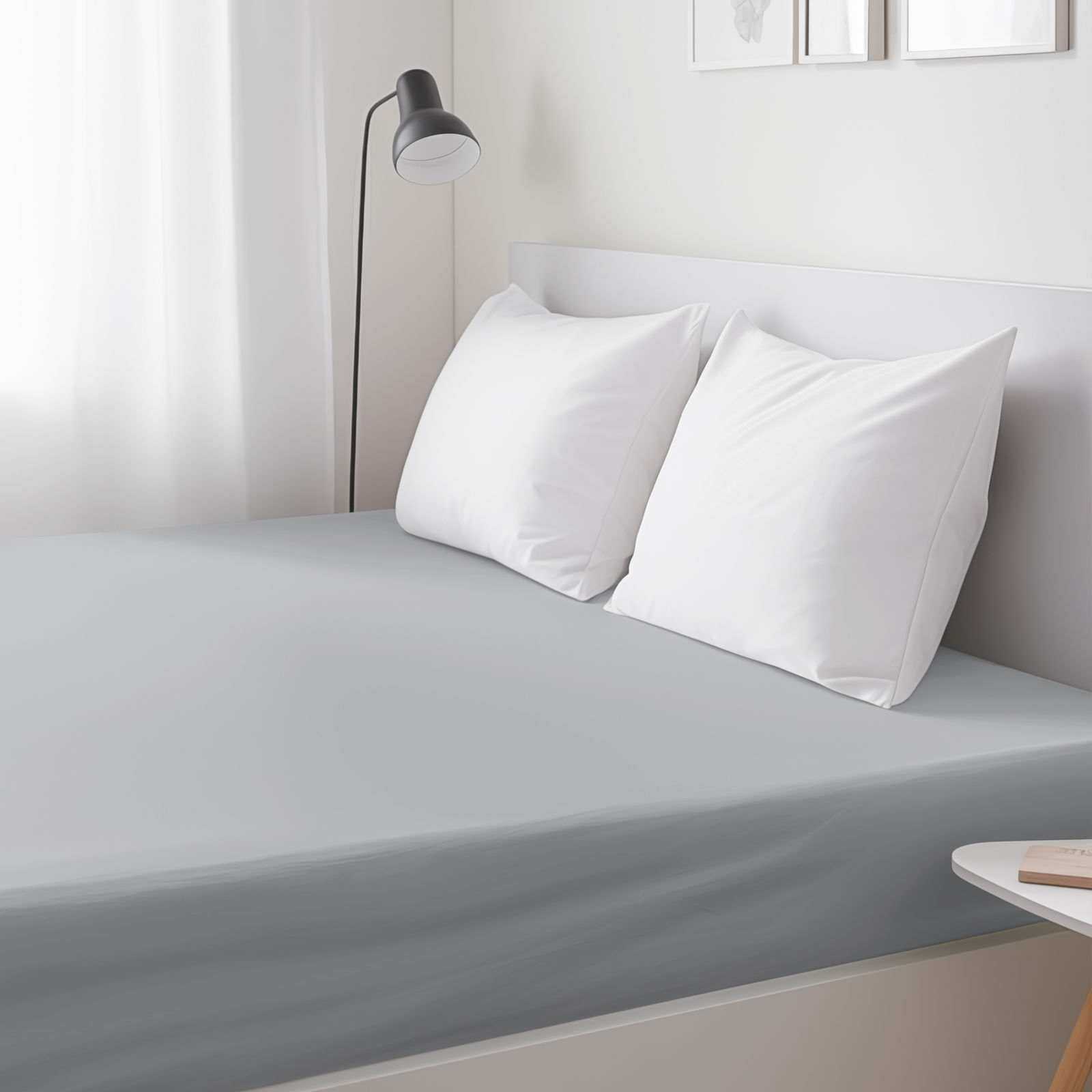 Spannbettlaken aus Baumwolle - grau