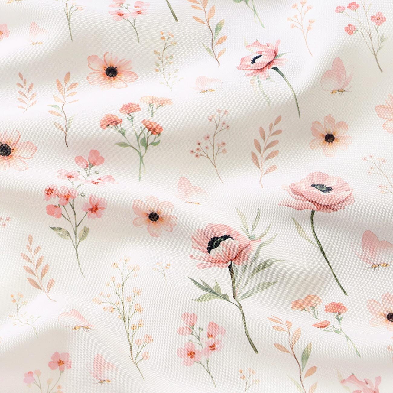 Runde Tischdecke Teflon - Rosa Blümchen