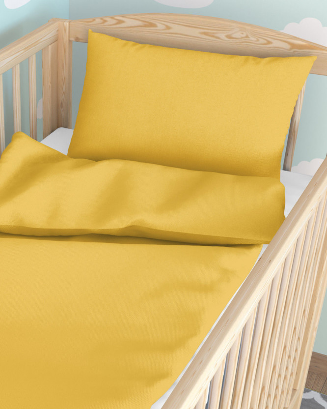 Bettwäsche für Babybetten aus Baumwolle - honiggelb