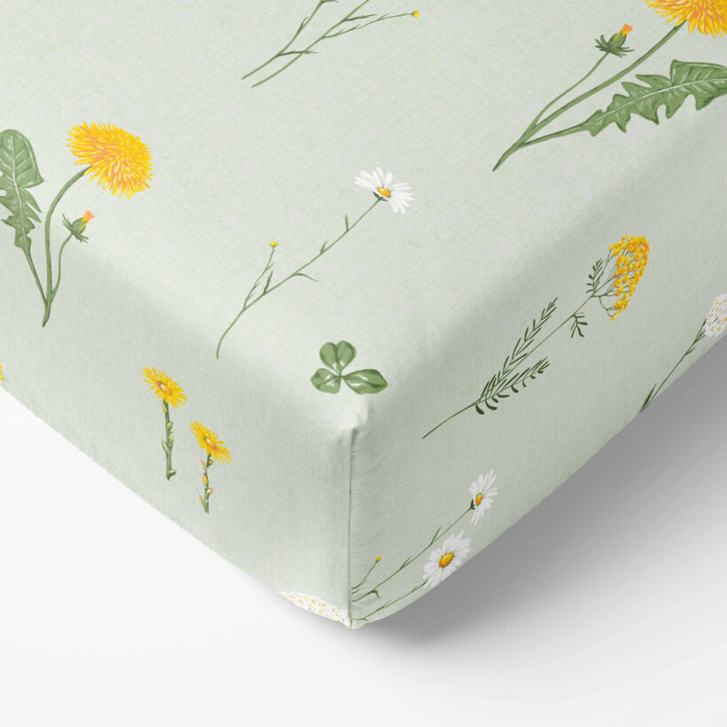 Spannbettlaken aus Baumwolle - Grüne Wiese