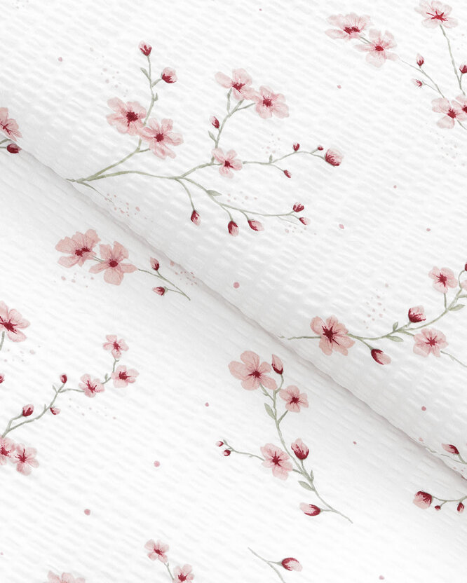 Seersucker - Blühende Sakura-Kirschbäume