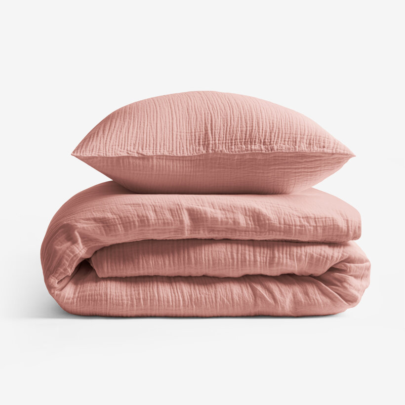 Musselin-Bettwäsche – pfirsich