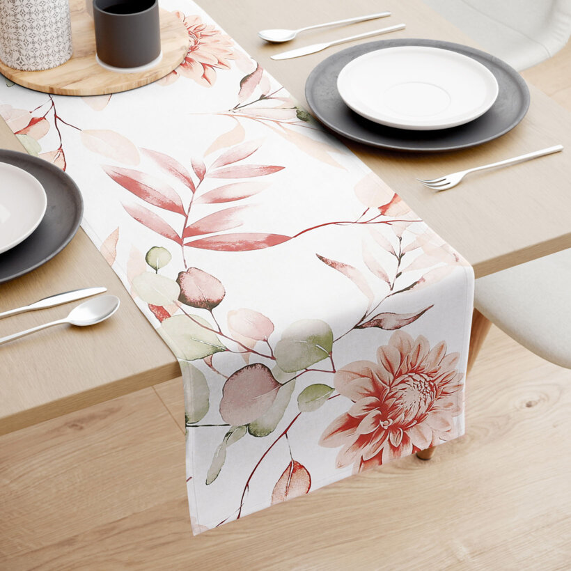 Tischläufer aus 100% Baumwolle Deluxe - aquarelle Blumen