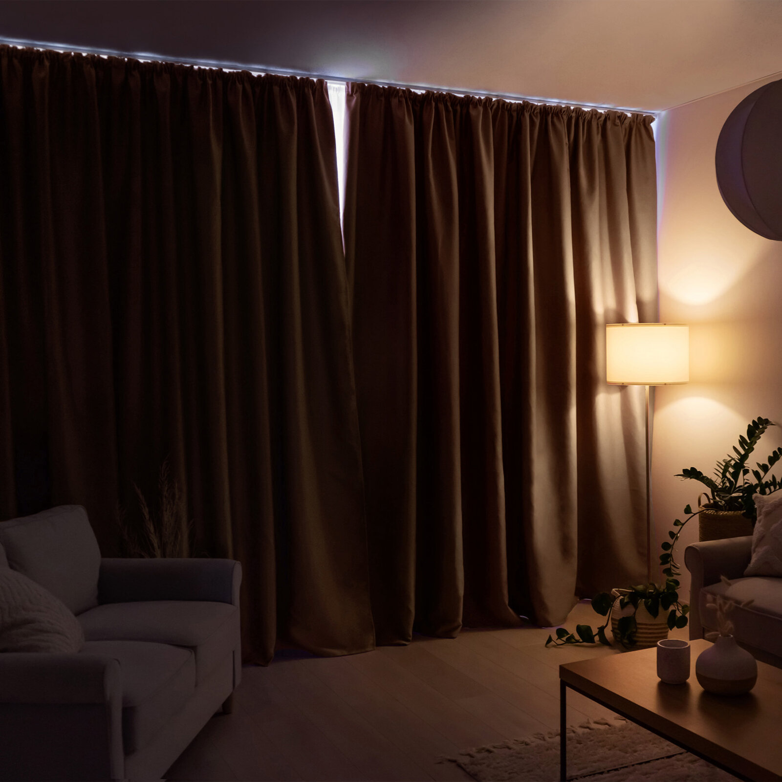 Blackout Verdunkelungsvorhang mit Satin-Glanz - goldbeige