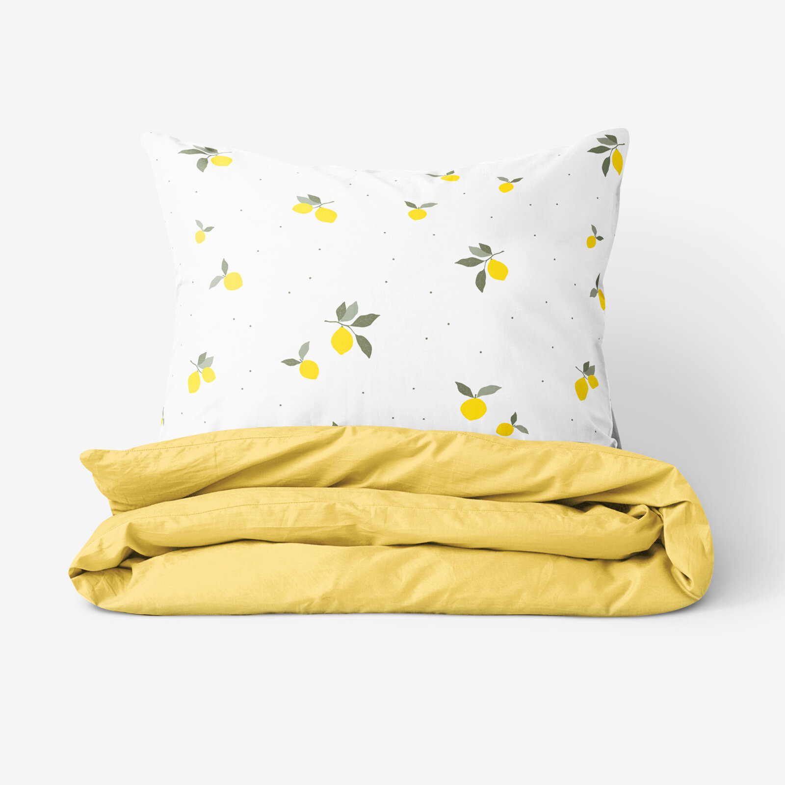 Bettwäsche aus Baumwolle Duo - Zitronen mit gelb