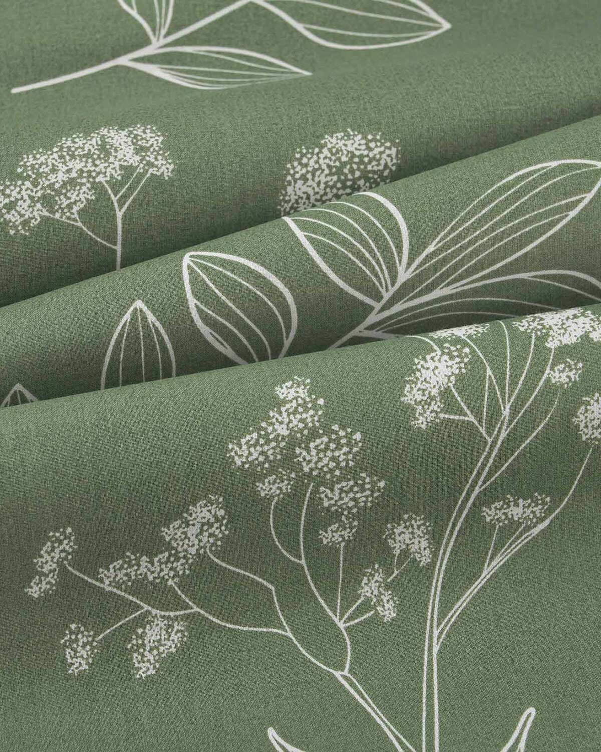 Runde Tischdecke 100% Baumwolle - Kräuterblätter