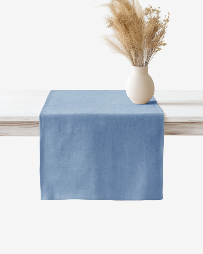 Tischläufer aus Leinenmischung - blau