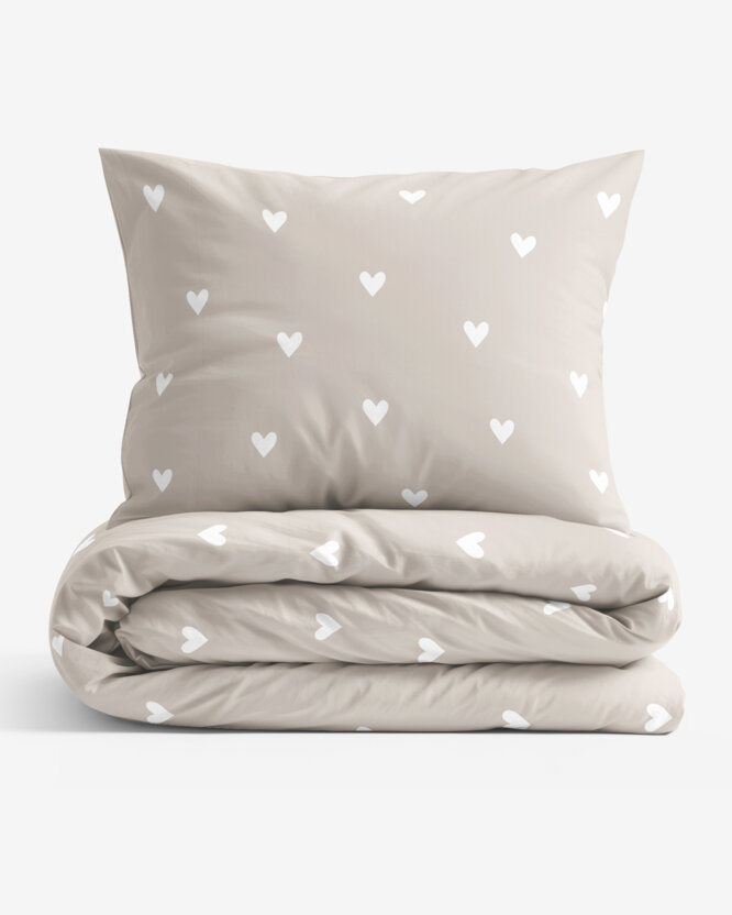 Bettwäsche aus Baumwolle - Herzchen auf Latte