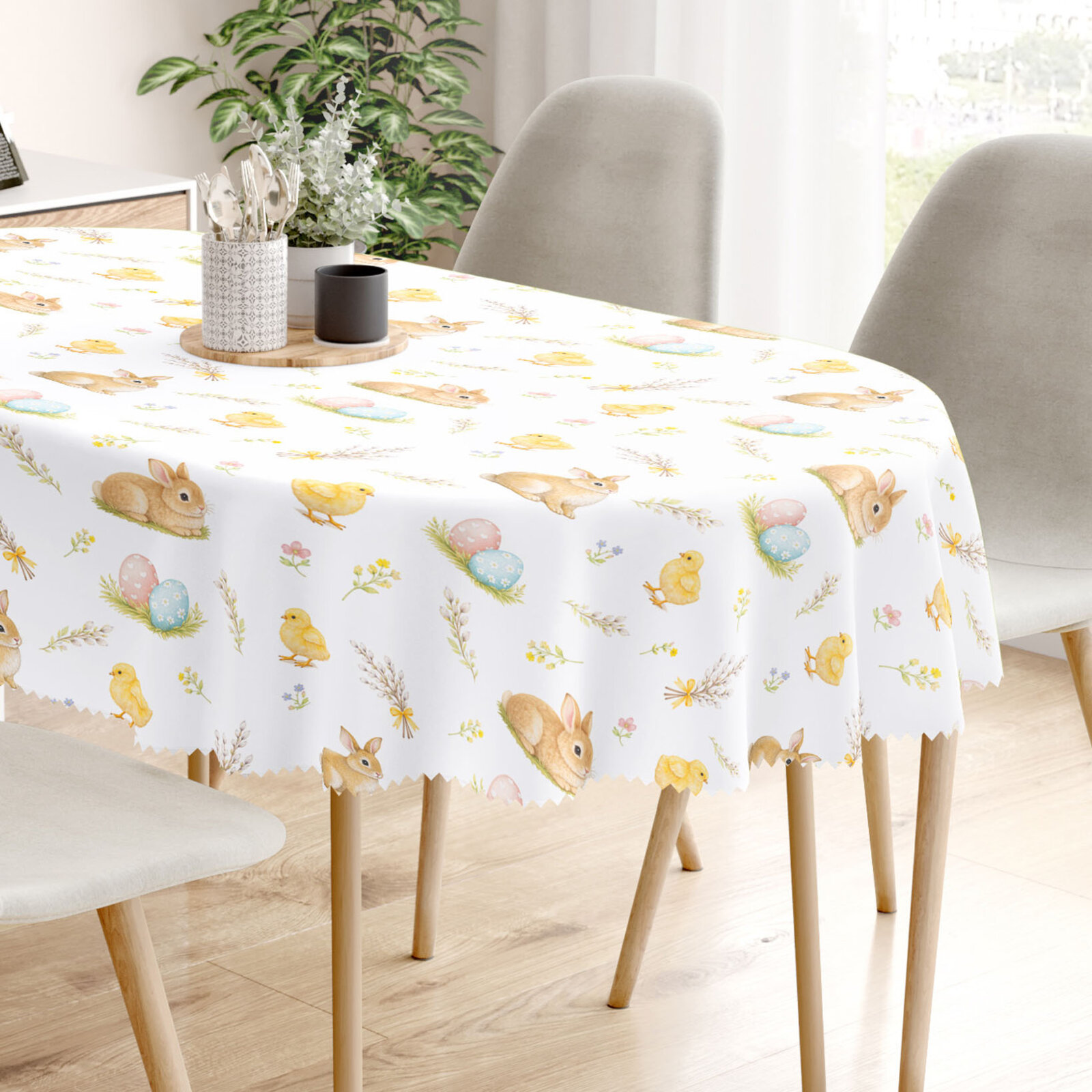 Ostern Ovale Tischdecke Teflon - Frohe Ostern