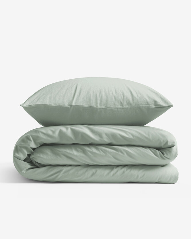Bettwäsche aus Baumwolle - Salbeigrün