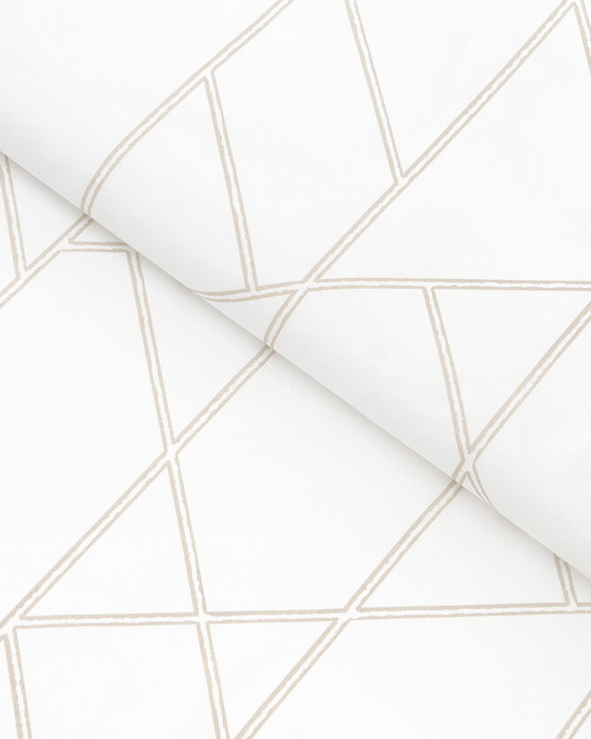 Baumwollstoff - Geometrische Linien auf Weiß