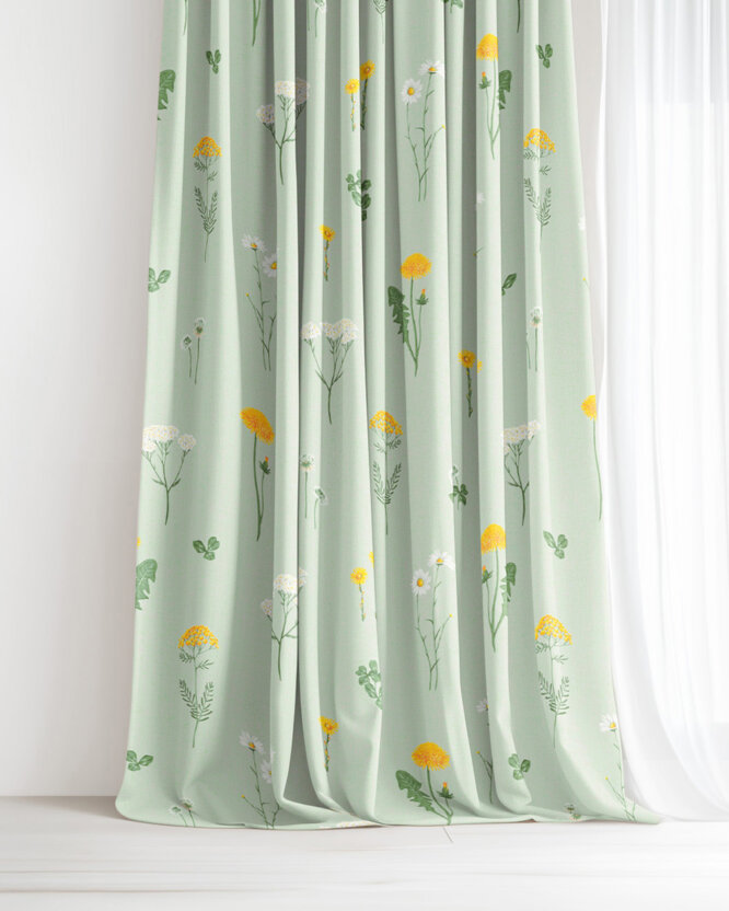 Vorhang aus Baumwolle - Grüne Wiese