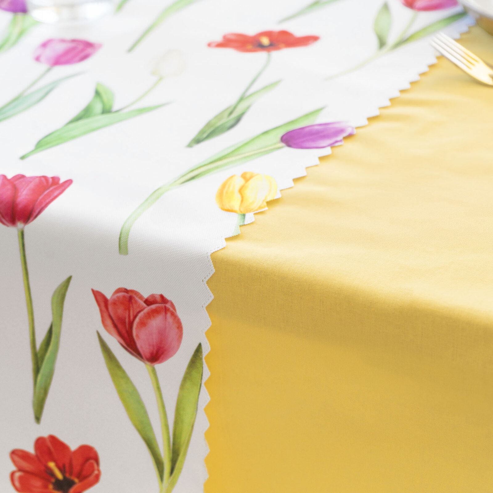 Teflon-Tischläufer - Bunte Tulpen