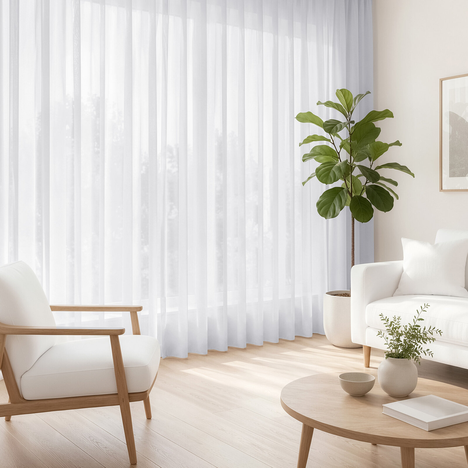 Gardine in feiner Netzoptik – Hellgrau